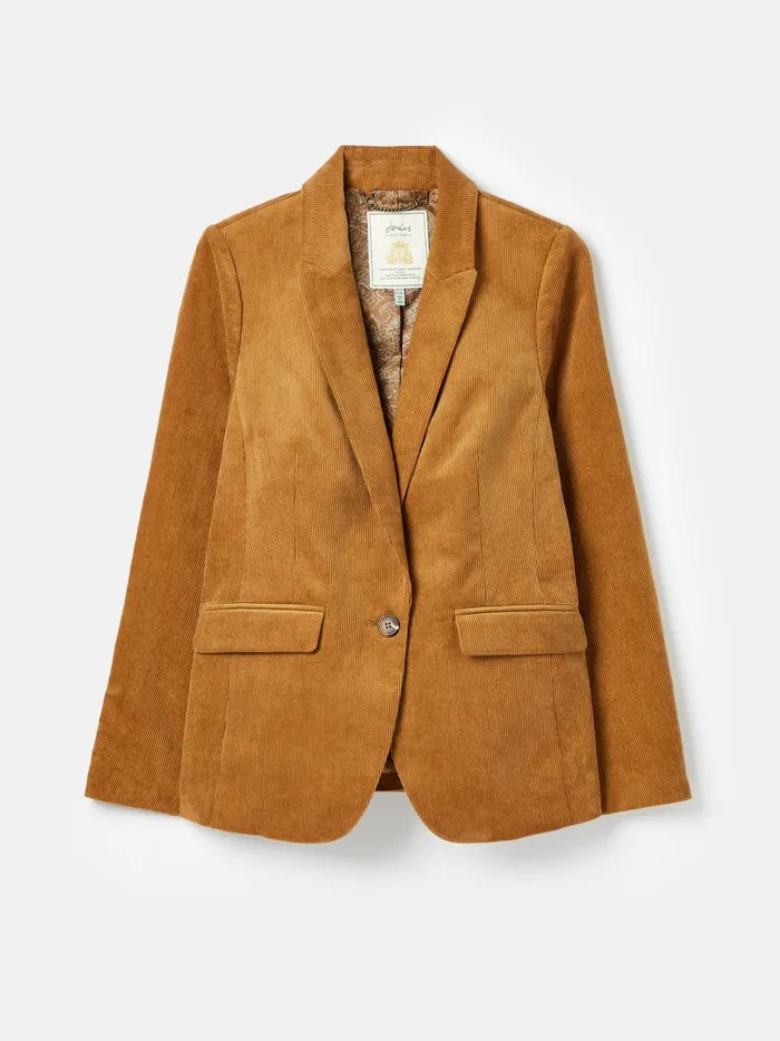 Joules Coats and Jackets Women Tan Brown Corduroy Blazer