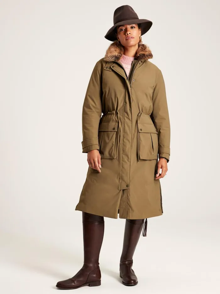 Joules Coats and Jackets Women Tan Brown Waterproof Padded Raincoat