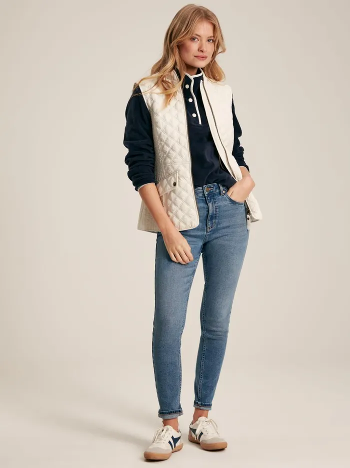 Joules Coats and Jackets Women White Showerproof Diamond Quilted Gilet