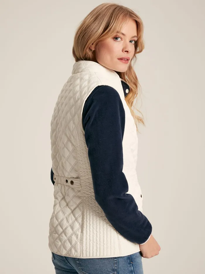 Joules Coats and Jackets Women White Showerproof Diamond Quilted Gilet