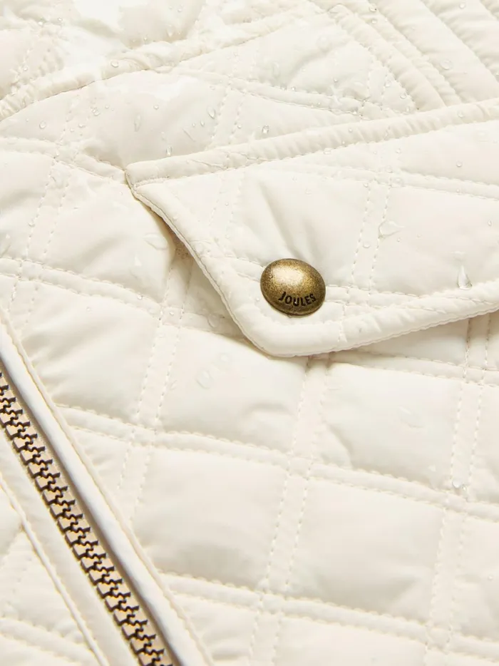 Joules Coats and Jackets Women White Showerproof Diamond Quilted Gilet