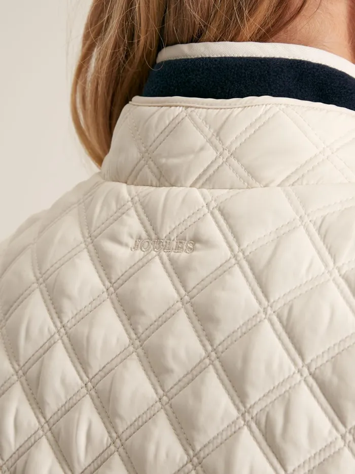 Joules Coats and Jackets Women White Showerproof Diamond Quilted Gilet