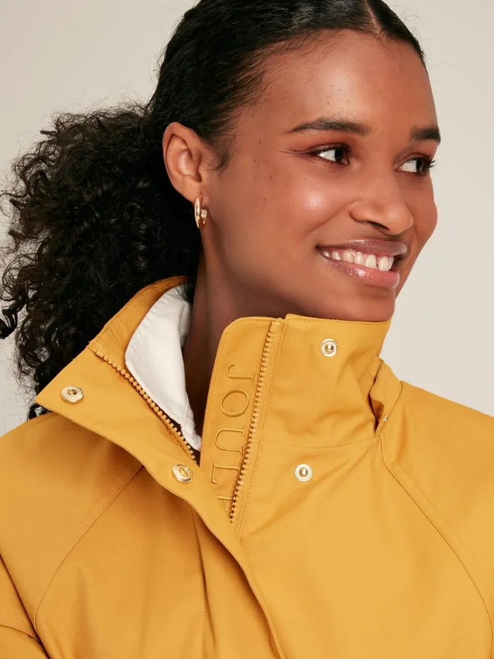 Joules Coats and Jackets Women Yellow Waterproof Hooded Raincoat With Cape