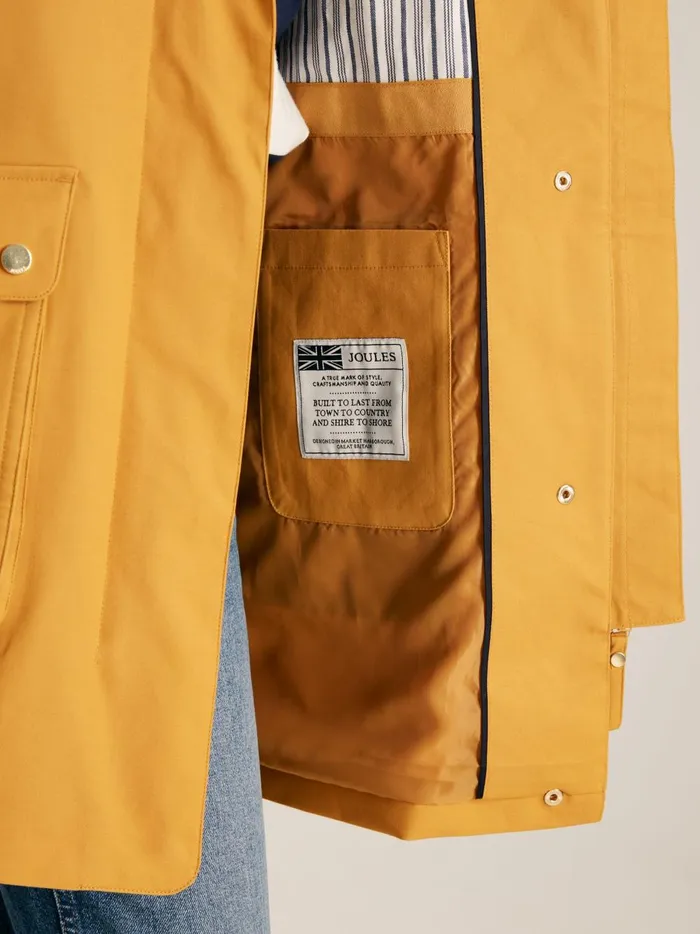Joules Coats and Jackets Women Yellow Waterproof Hooded Raincoat With Cape