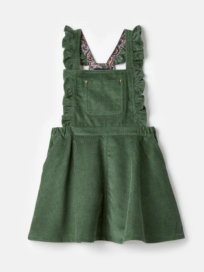 Joules Dresses Girls Green Corduroy Pinafore Dress