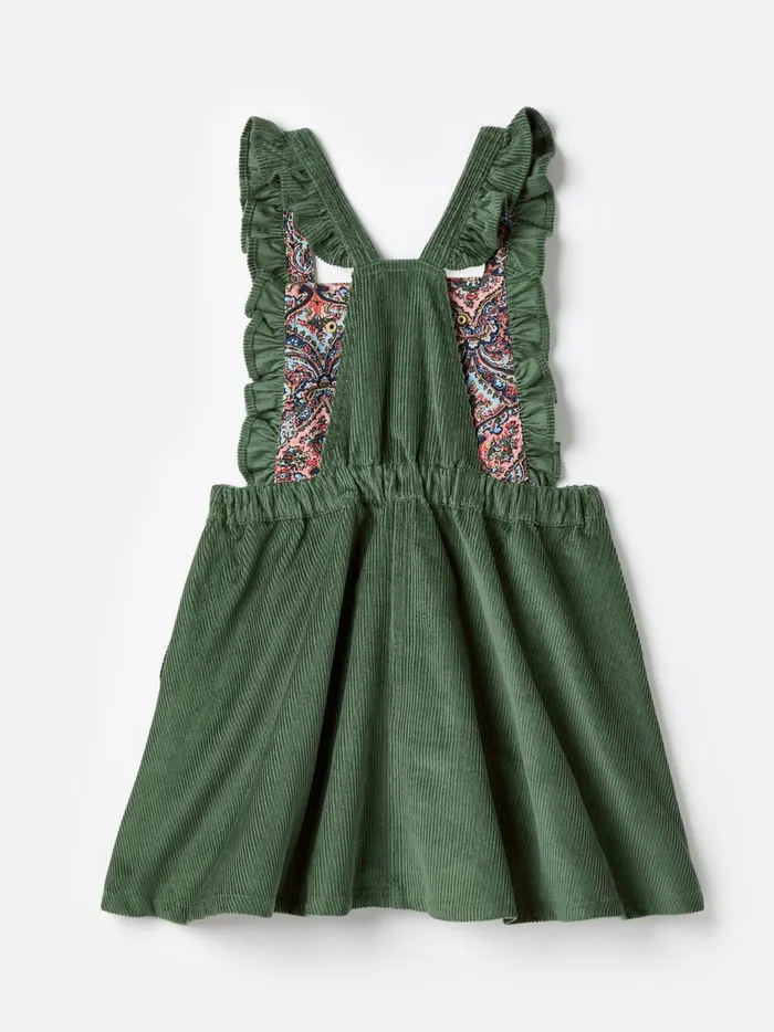 Joules Dresses Girls Green Corduroy Pinafore Dress
