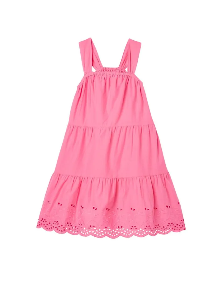 Joules Dresses Girls Pink Kiki Tiered Midi Dress