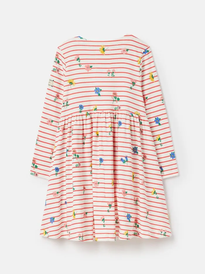 Joules Dresses Girls Pink Long Sleeve Jersey Dress With Pockets