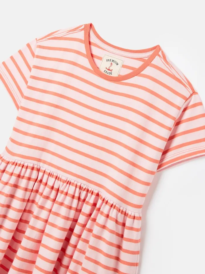 Joules Dresses Girls Pink Stripe TShirt Dress