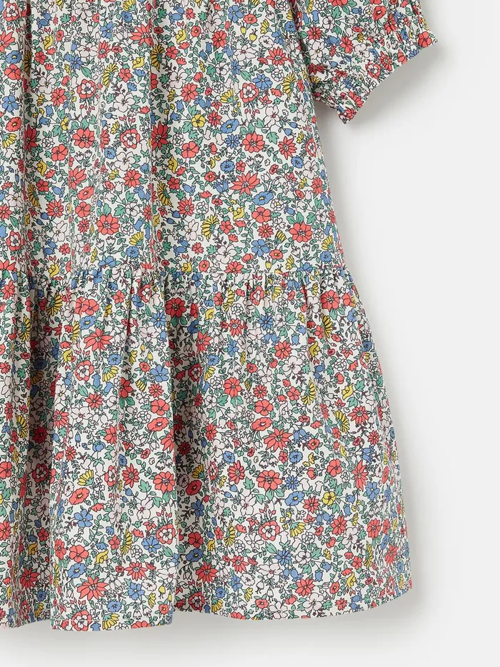 Joules Dresses Girls White Tiered Woven Dress