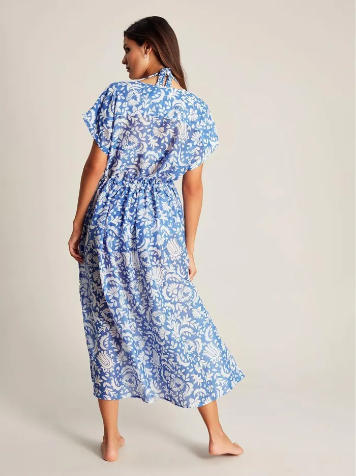 Joules Dresses Women Blue Dropped Shoulder Beach Dress