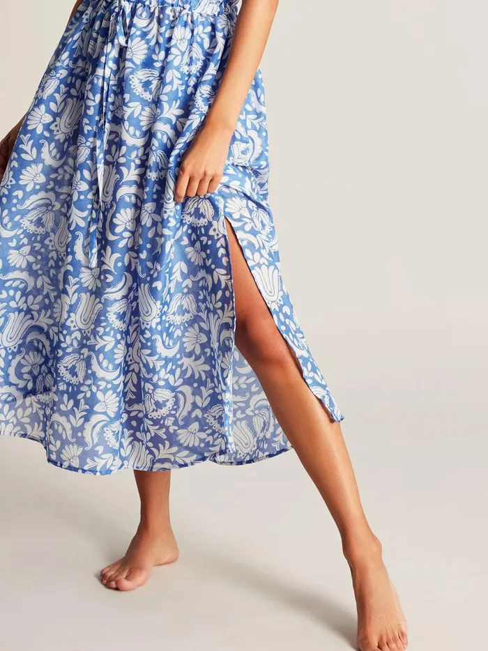 Joules Dresses Women Blue Dropped Shoulder Beach Dress