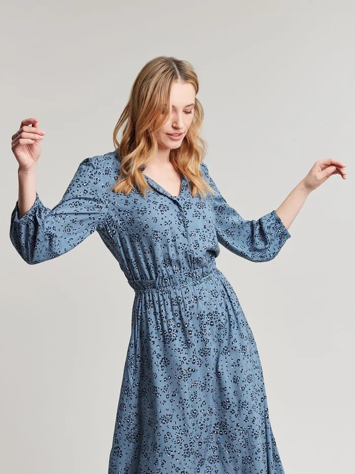 Joules Dresses Women Blue Josie Frill Elasticated Waist Dress