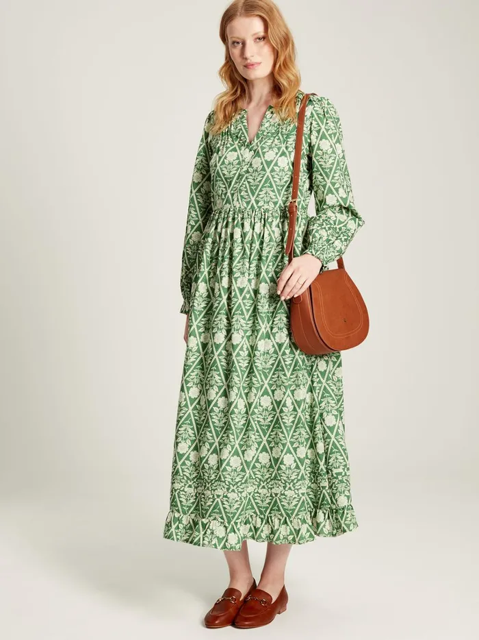 Joules Dresses Women Green Floral Pleated Dress