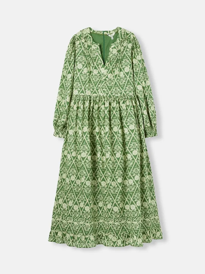 Joules Dresses Women Green Floral Pleated Dress