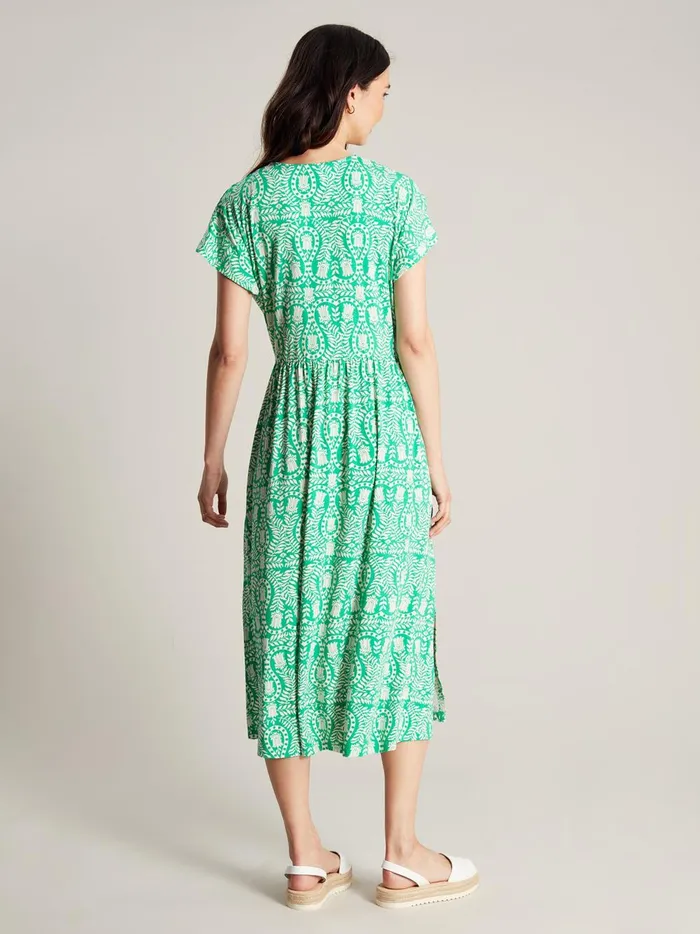 Joules Dresses Women Green Jersey VNeck Beach Dress