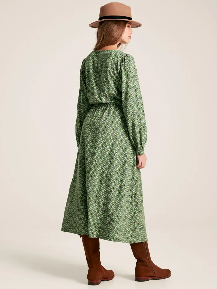 Joules Dresses Women Green Long Sleeve Belted Midi Dress