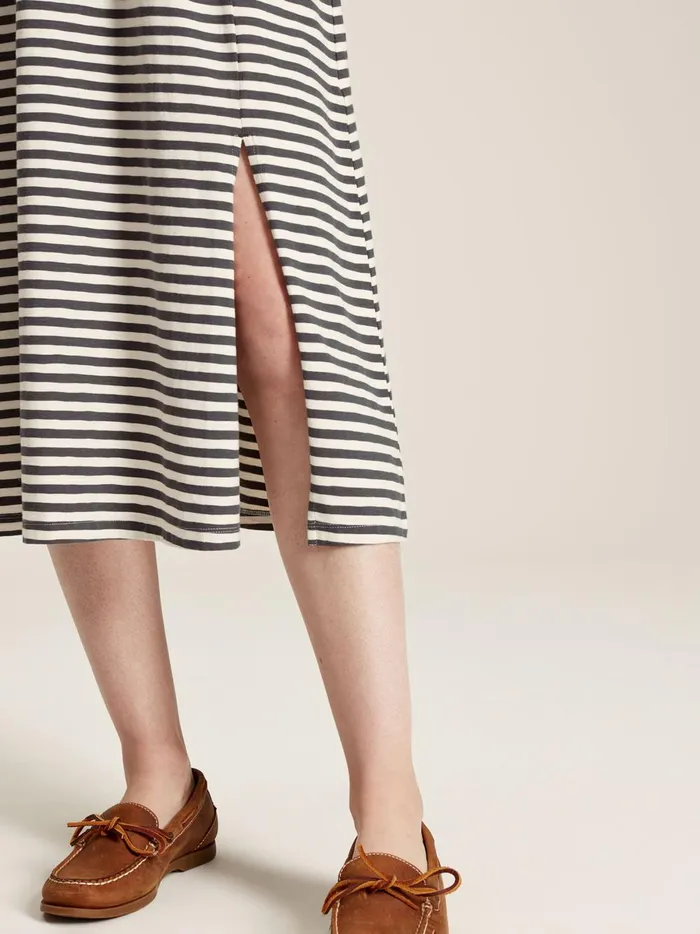 Joules Dresses Women Grey Striped Wrap Midi Dress