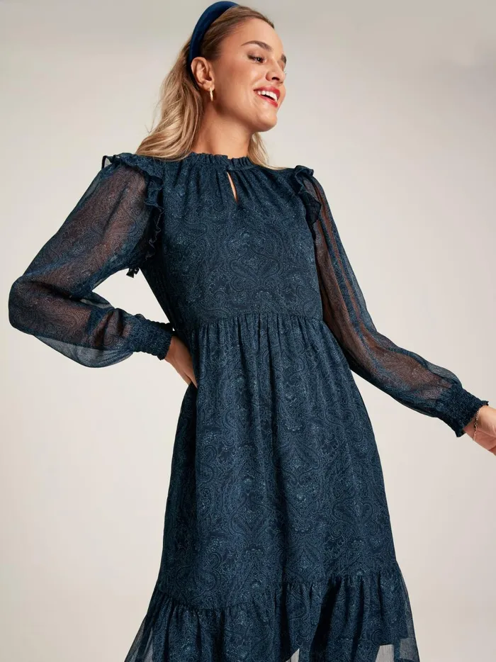 Joules Dresses Women Navy Balloon Sleeve Dress