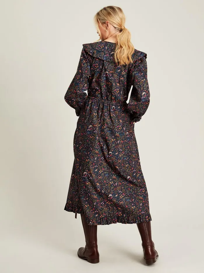 Joules Dresses Women Navy Blue Frill Bib Dress