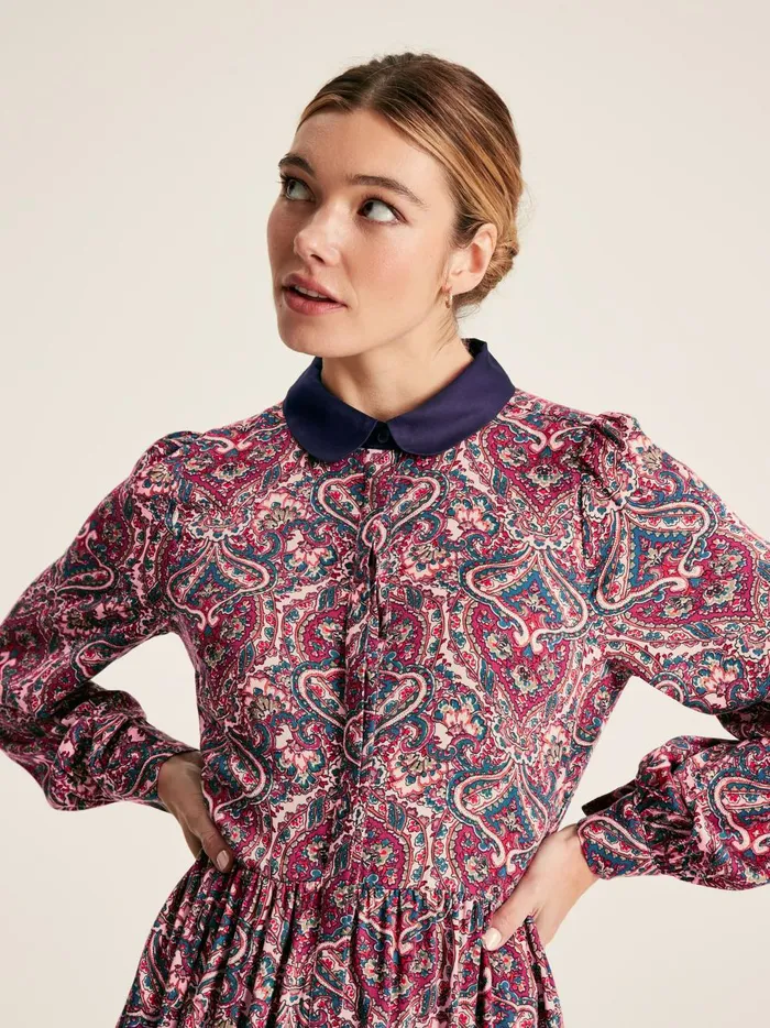 Joules Dresses Women Navy Blue Printed Shirt Dress