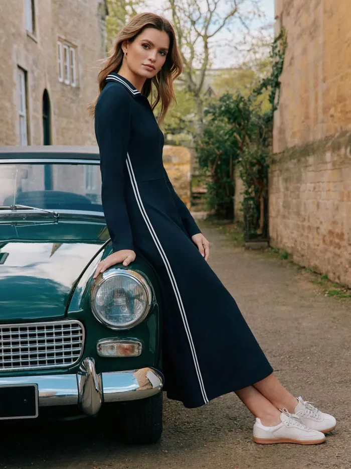 Joules Dresses Women Navy Button Down Ponte Jersey Dress