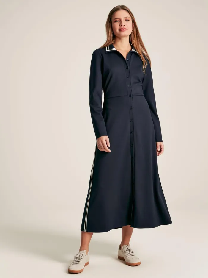 Joules Dresses Women Navy Button Down Ponte Jersey Dress