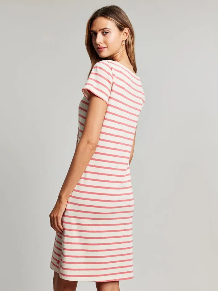 Joules Dresses Women Pink Henley Button Down ALine Dress