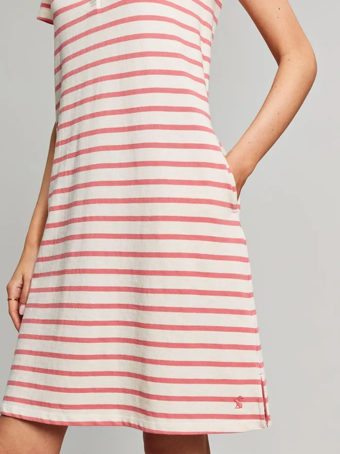 Joules Dresses Women Pink Henley Button Down ALine Dress