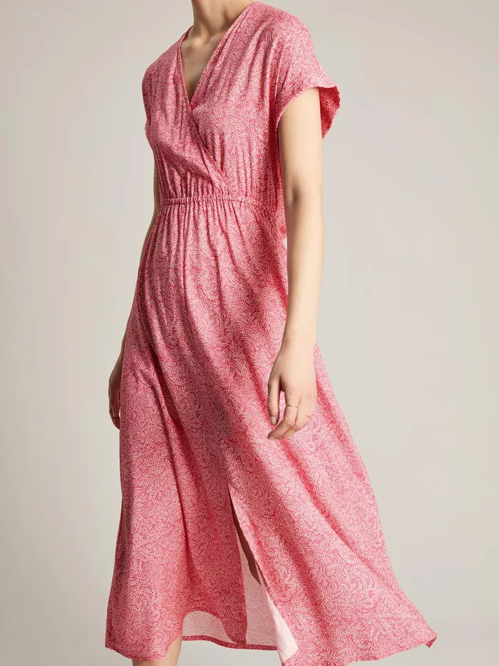 Joules Dresses Women Pink VNeck With Slit Dress