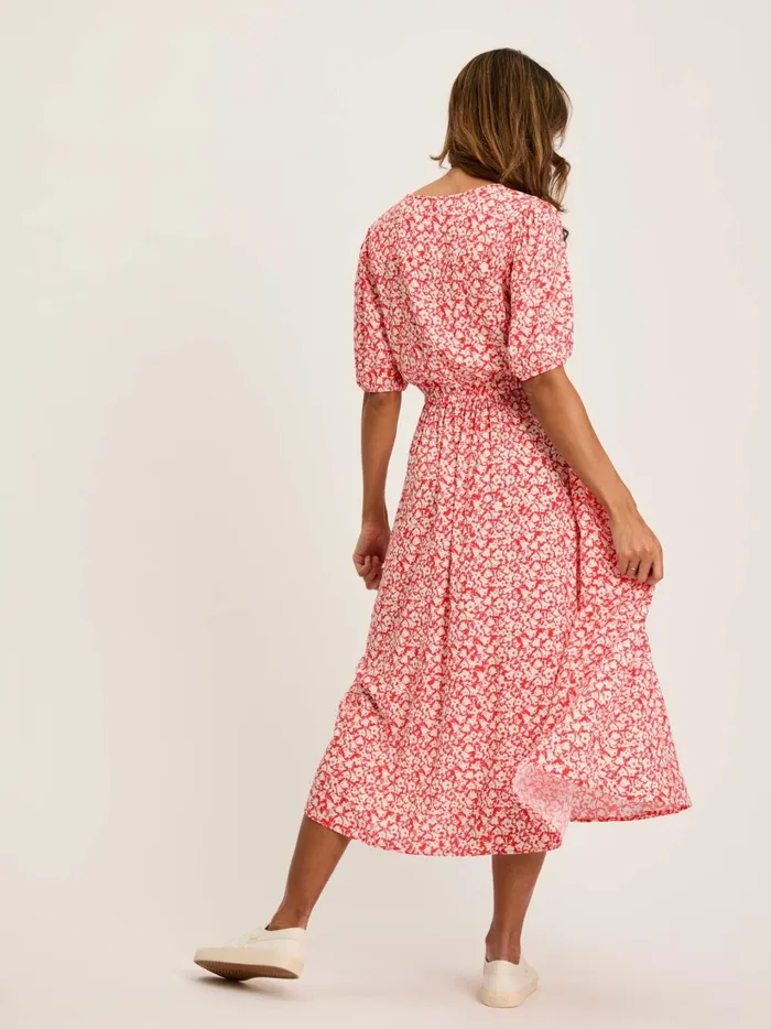 Joules Dresses Women Red Button Down Midi Dress