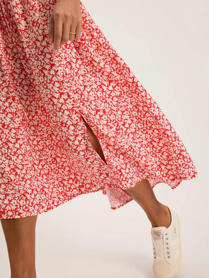 Joules Dresses Women Red Button Down Midi Dress