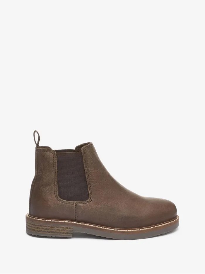 Joules Footwear Boys Next Brown Warm Lined Leather Chelsea Boots