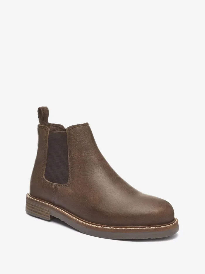 Joules Footwear Boys Next Brown Warm Lined Leather Chelsea Boots