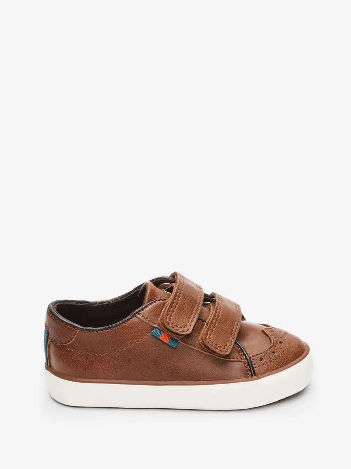 Joules Footwear Boys Next TanBrown Brogue Strap Touch Fastening Shoes
