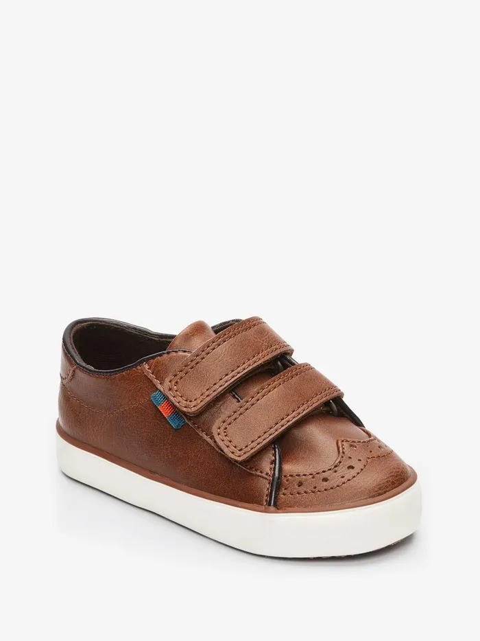Joules Footwear Boys Next TanBrown Brogue Strap Touch Fastening Shoes