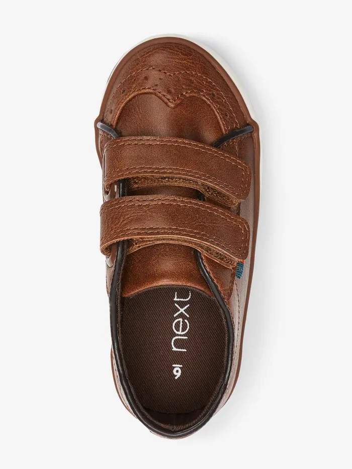 Joules Footwear Boys Next TanBrown Brogue Strap Touch Fastening Shoes