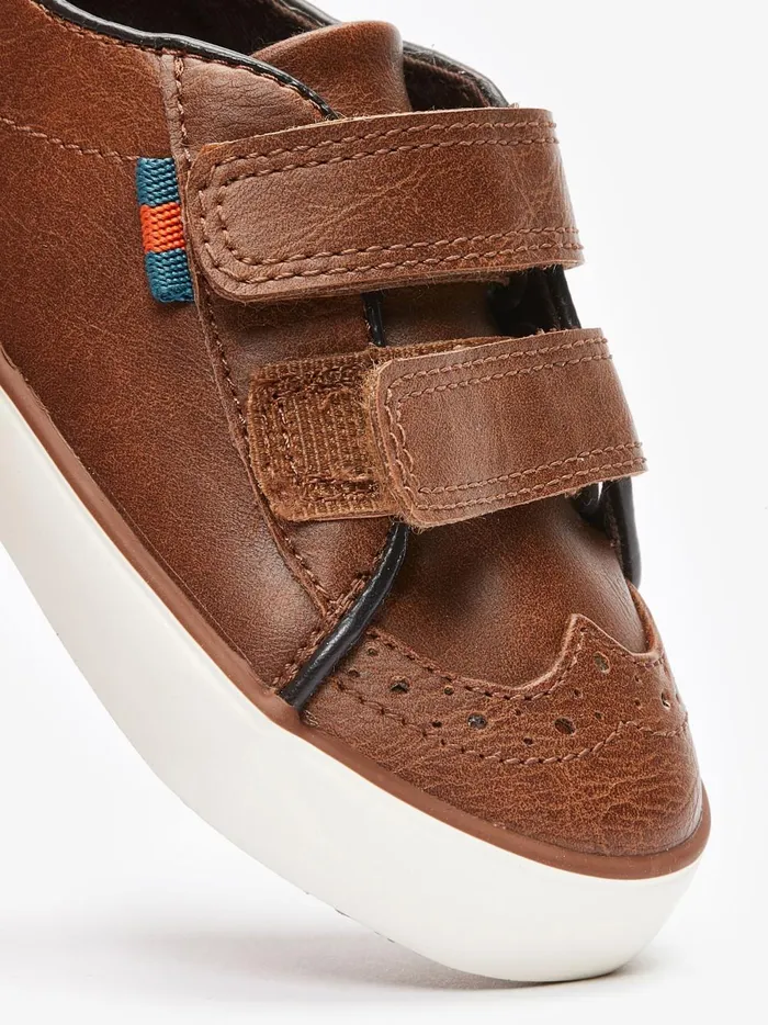 Joules Footwear Boys Next TanBrown Brogue Strap Touch Fastening Shoes