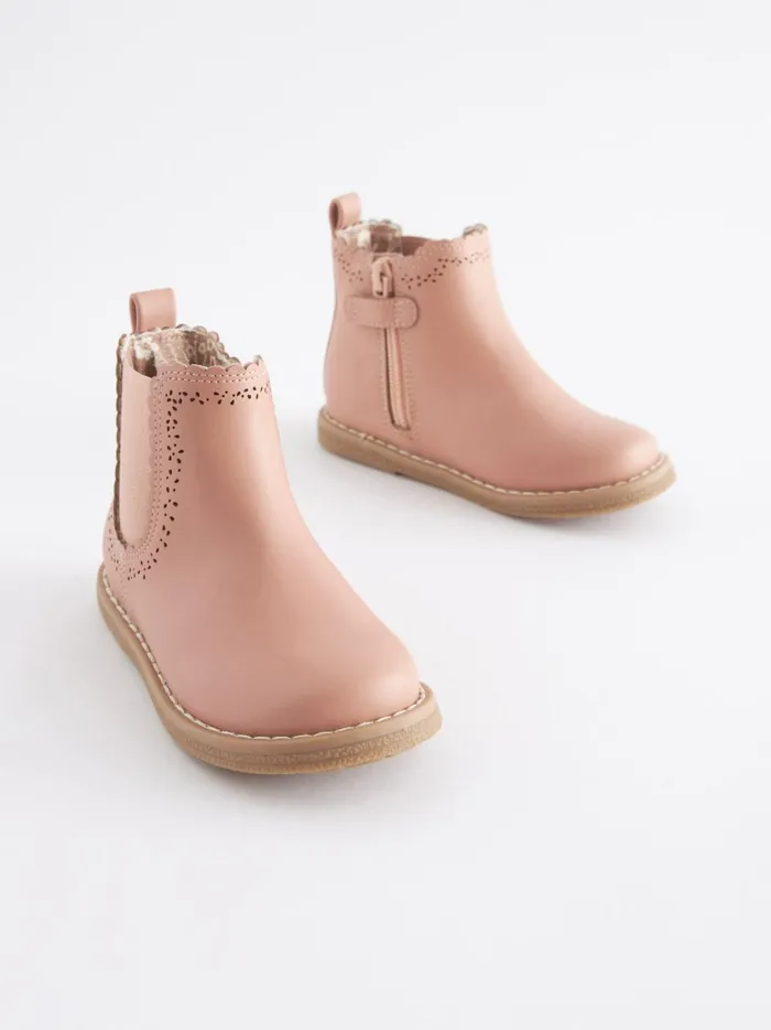 Joules Footwear Girls Next Pink CutOut Detail Chelsea Boots