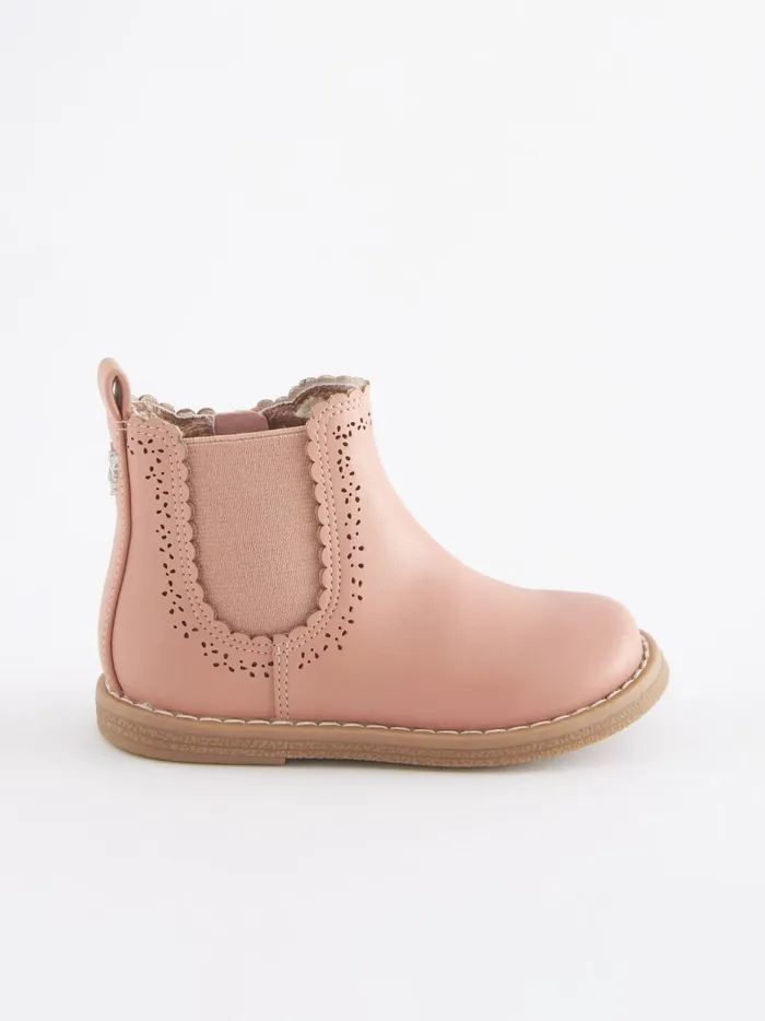 Joules Footwear Girls Next Pink CutOut Detail Chelsea Boots