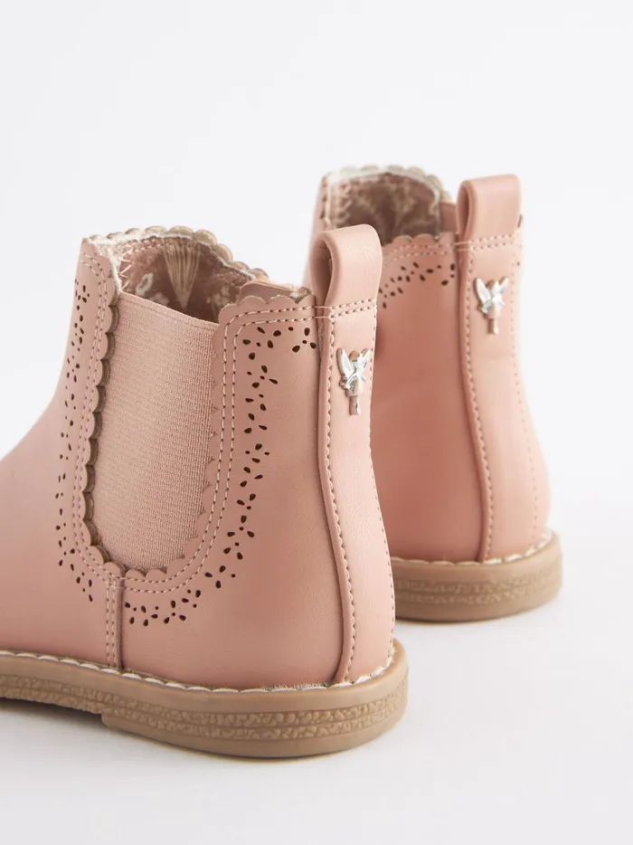 Joules Footwear Girls Next Pink CutOut Detail Chelsea Boots