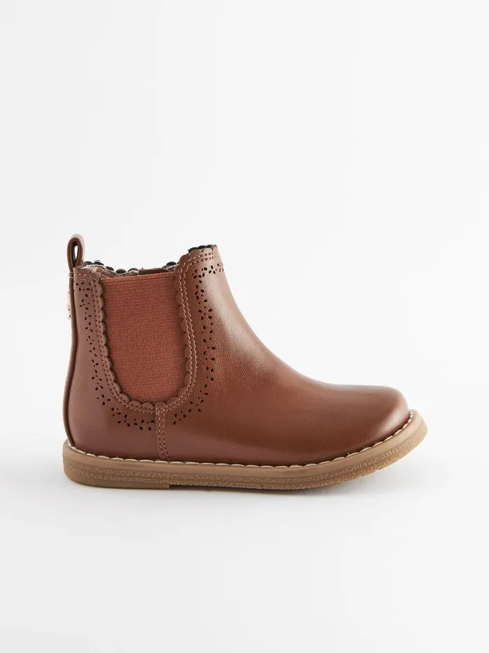 Joules Footwear Girls Next Tan Brown CutOut Detail Chelsea Boots