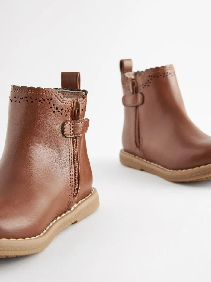 Joules Footwear Girls Next Tan Brown CutOut Detail Chelsea Boots