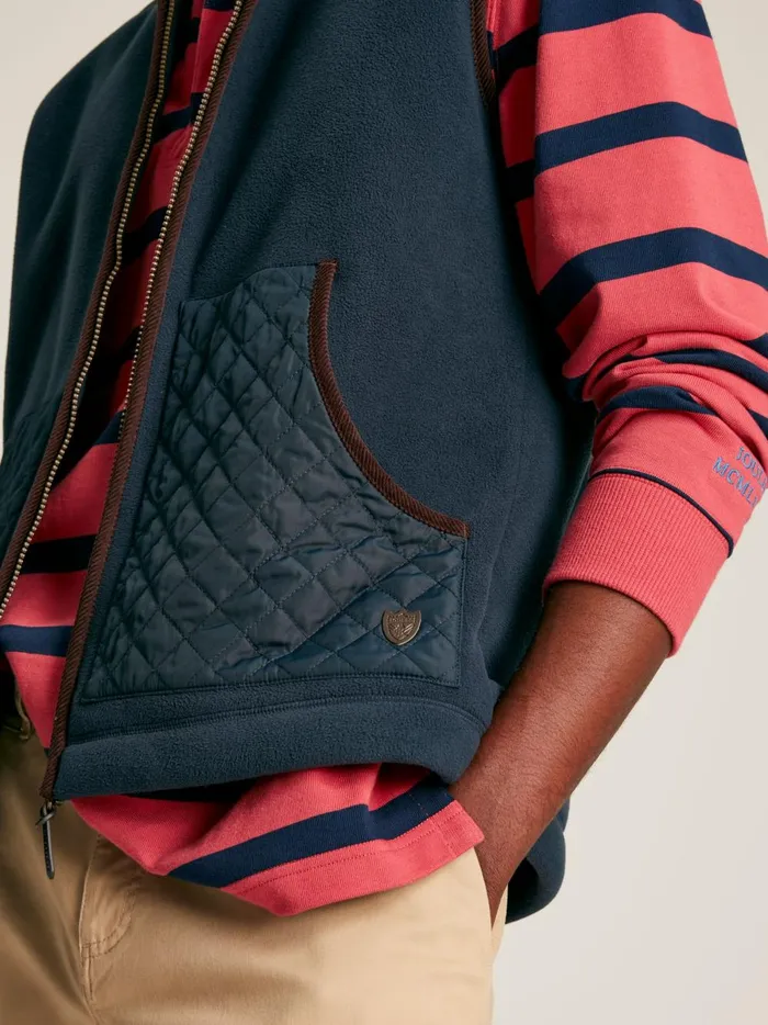Joules Gilets Men Navy Full Zip Fleece Gilet