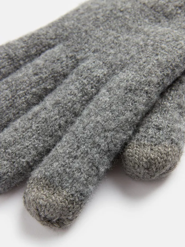 Joules Hats Gloves and Scarves Men Grey Knitted Gloves