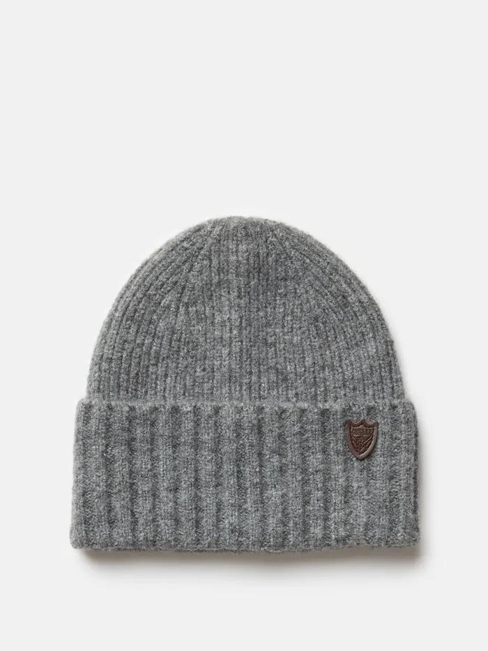 Joules Hats Gloves and Scarves Men Grey Knitted Ribbed Beanie