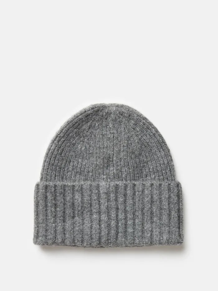 Joules Hats Gloves and Scarves Men Grey Knitted Ribbed Beanie