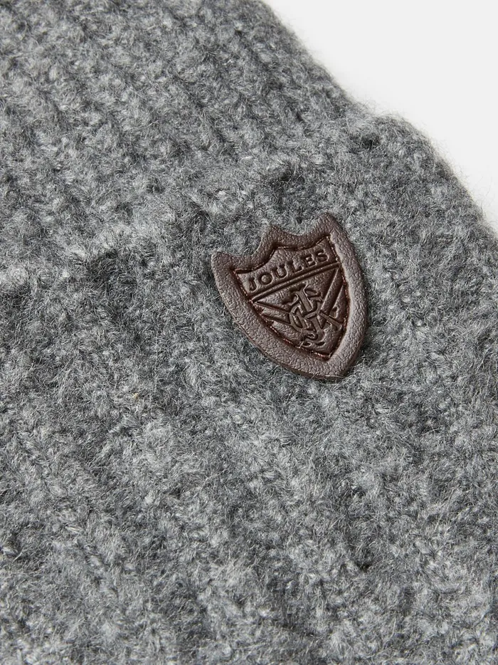 Joules Hats Gloves and Scarves Men Grey Knitted Ribbed Beanie