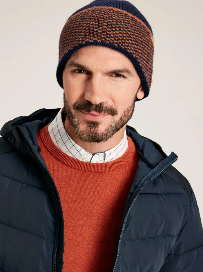 Joules Hats Gloves and Scarves Men Navy Knitted Beanie Hat