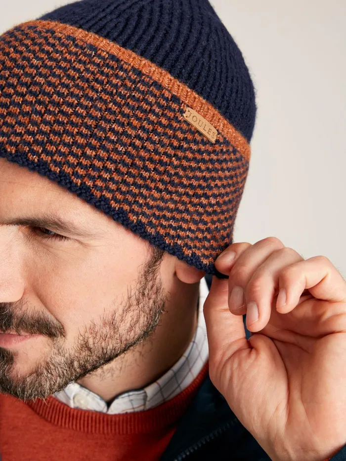Joules Hats Gloves and Scarves Men Navy Knitted Beanie Hat